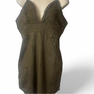 Laced Faux Suede Dress‎